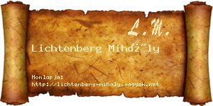 Lichtenberg Mihály névjegykártya